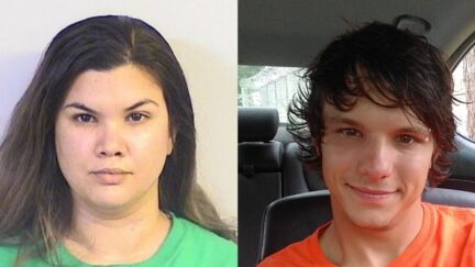 Angelica Quintana (L) appears in a mugshot and Dennis Melton (R) appears in a selfie