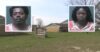 Deonta Johnson (L) and Shatia Welch (R) appear inset against the apartment complex where their 1-year-old was killed by their 5-year-old