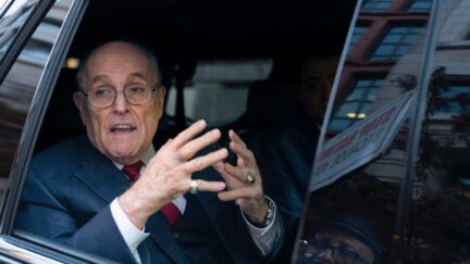 Former Mayor of New York Rudy Giuliani talks to reporters as he leaves after his defamation trial in Washington, Friday, Dec. 15, 2023. A jury awarded $148 million in damages on Friday to two former Georgia election workers who sued Giuliani for defamation over lies he spread about them in 2020 that upended their lives with racist threats and harassment. (AP Photo/Jose Luis Magana, File)