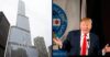 Left: This March 10, 2016 file photo shows the Trump International Hotel and Tower in Chicago. AP Photo/Charles Rex Arbogast/Right: Then-Republican presidential candidate Donald Trump speaks to members of the City Club of Chicago Monday, June 29, 2015, in Chicago. (AP Photo/Charles Rex Arbogast)