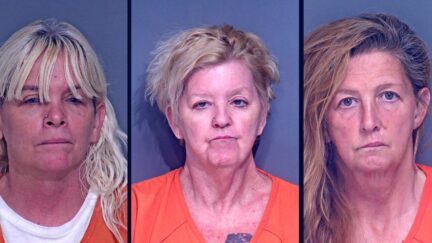 From left: Sisters Mitzy Gaye Smith, Judy Owen and Sandra Grimes face charges in a murder-for-hire conspiracy in Alabama. (Mug shots from Baldwin County Sheriff's Office)