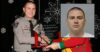 Inset: Deputy Garrison Page (Bibb County Sheriff's Office). Background: Garrison Page accepting a 2019 "Deputy of the Year" award (Houston County Sheriff's Office/Facebook).