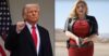 Left: President Donald Trump departs after signing an executive order at an event to announce new tariffs in the Rose Garden of the White House, Wednesday, April 2, 2025, in Washington (AP Photo/Evan Vucci). Right: Michele Fiore campaign ad (Youtube).