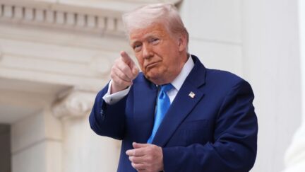 President Donald Trump attends the 157th National Memorial Day Observance at Arlington National Cemetery, Monday, May 26, 2025, in Arlington, Virginia (AP Photo/Jacquelyn Martin).