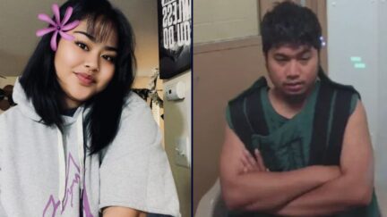 Left to right Neilyann Ysam and S Mate Joseph.