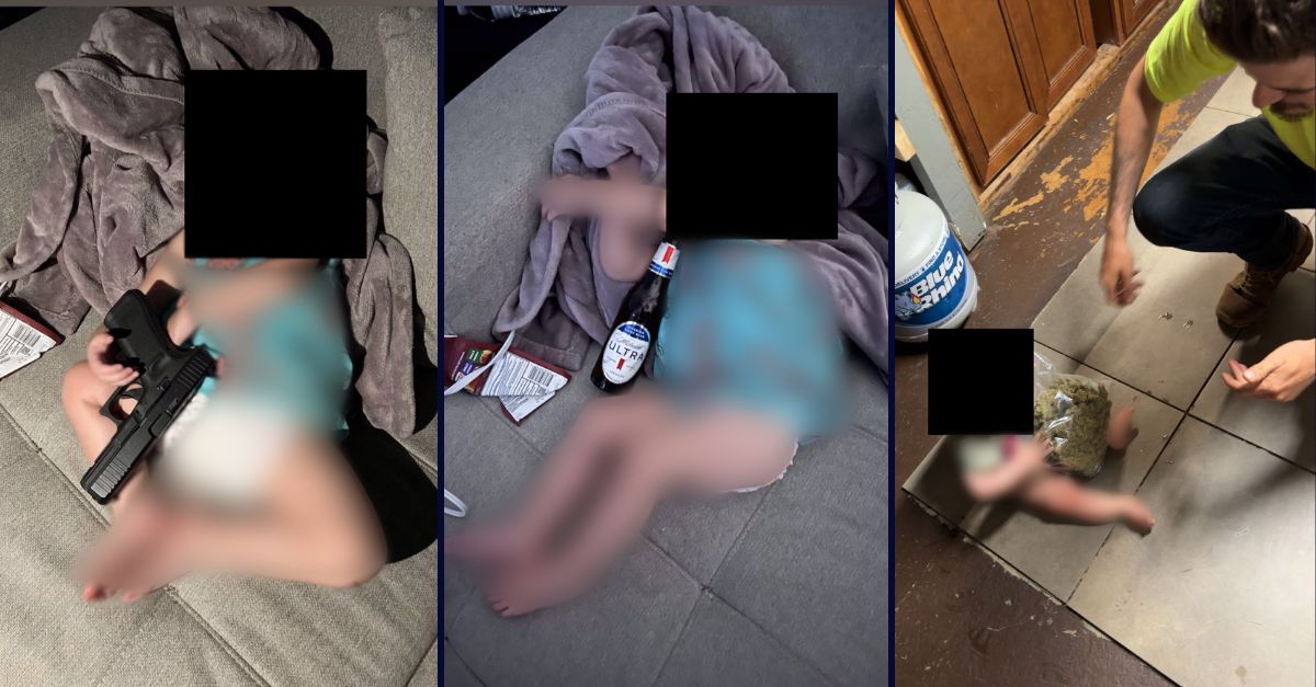 'It wasn't my kid': Man stages photos of toddlers holding a gun, beer and weed, cops say