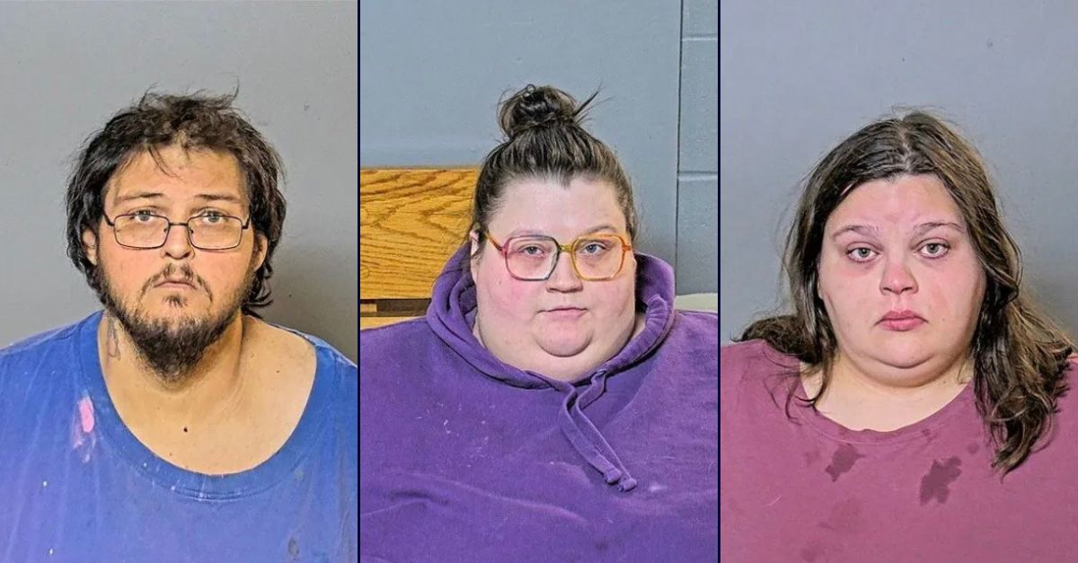 'Living in a house of horrors': Trio allegedly starved 14-year-old who weighed just 35 pounds, was kept 'locked up in her bedroom with a camera on her'