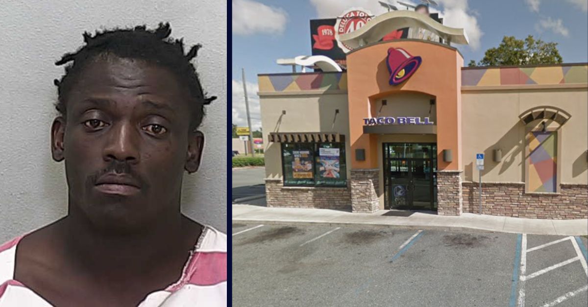 Man uses rock to rob Taco Bell, climbed through the drive-thru window and chased employees