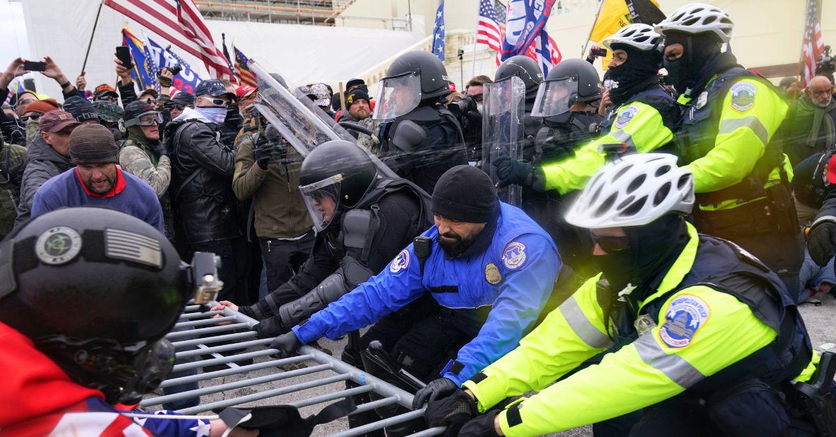 'Peaceful crowd': Man who hurled chairs at cops during Jan. 6 riot sues Capitol police, claims 'no one intentionally harmed any officers'