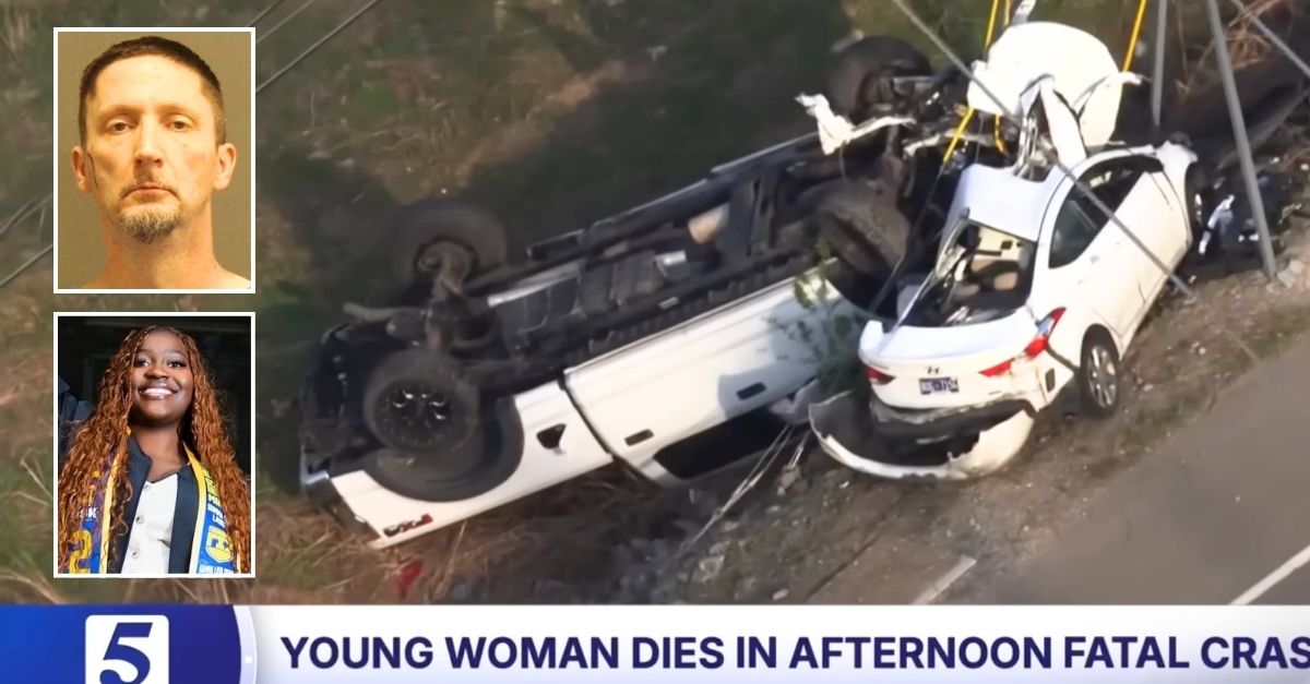 Woman about to pull into home is crushed by driver in stolen F-250 who sent her car 100 yards into a ditch, cops say