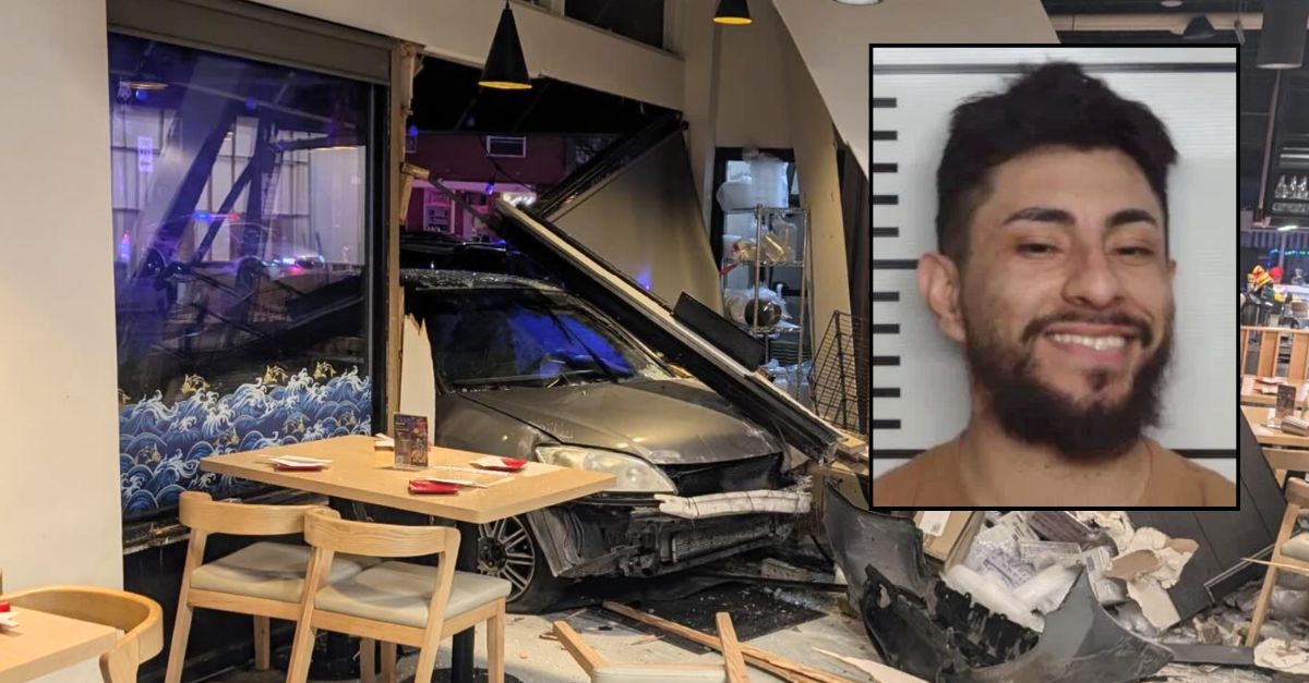 'I'm going to kill you': Man who crashed his car into ramen shop customers and threatened cops left beer on the floorboard before walking away, police say