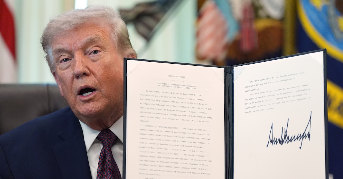 Trump's election 'lists' executive order is 'virtually guaranteed' to harm eligible voters in 'large numbers' if courts don't act: Filing