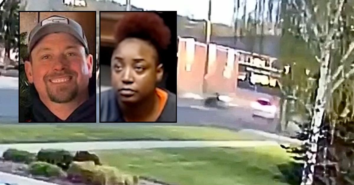 Woman blows through stop sign and obliterates dad on motorcycle ride with son, who watched him die after bike 'exploded' and he was sent flying into the air: Police