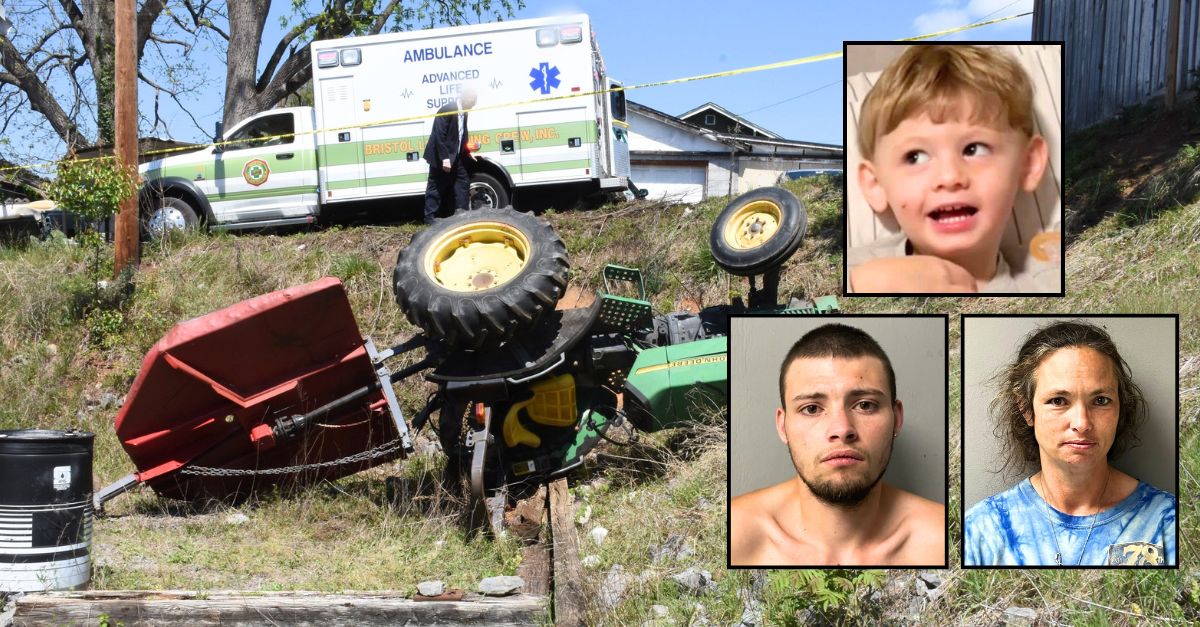 Man driving tractor with 3-year-old son on his lap traps boy underneath then waits 22 minutes with his own mother before someone calls 911: Police