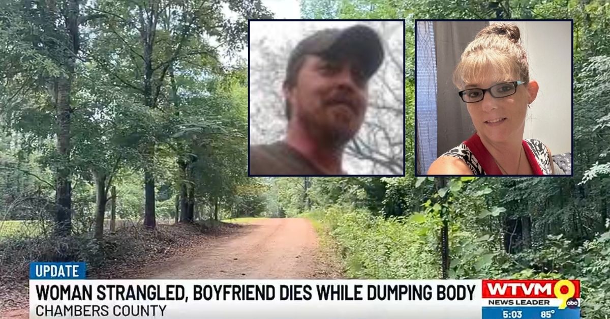 Boyfriend dumping strangled girlfriend in the woods dies while dragging her body, police find him in fetal position right next to the dead mother of 3