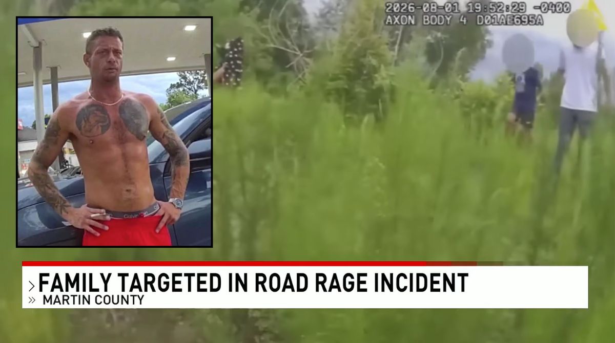Driver sends family careening into barbed-wire fence during road rage incident: Police
