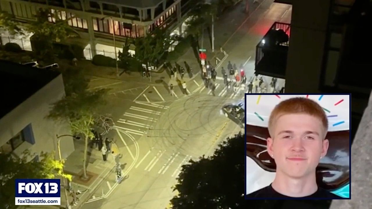 Young man 'bleeding to death' ignored by 7-Eleven workers and bystanders 'standing around filming' after he was shot during street takeover, family says