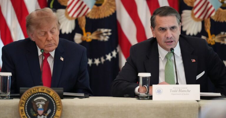 Donald Trump and Todd Blanche in the White House.
